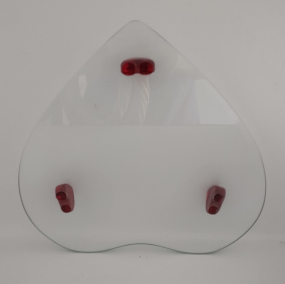 Heart Shaped Glass 12" Charcuterie Tray / Serving Platter / Dish  w Footed Heart - Picture 3 of 5